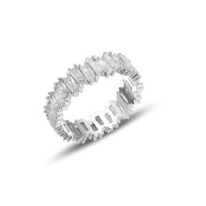 925 Sterling Sparkling Silver Eternity Band Ring